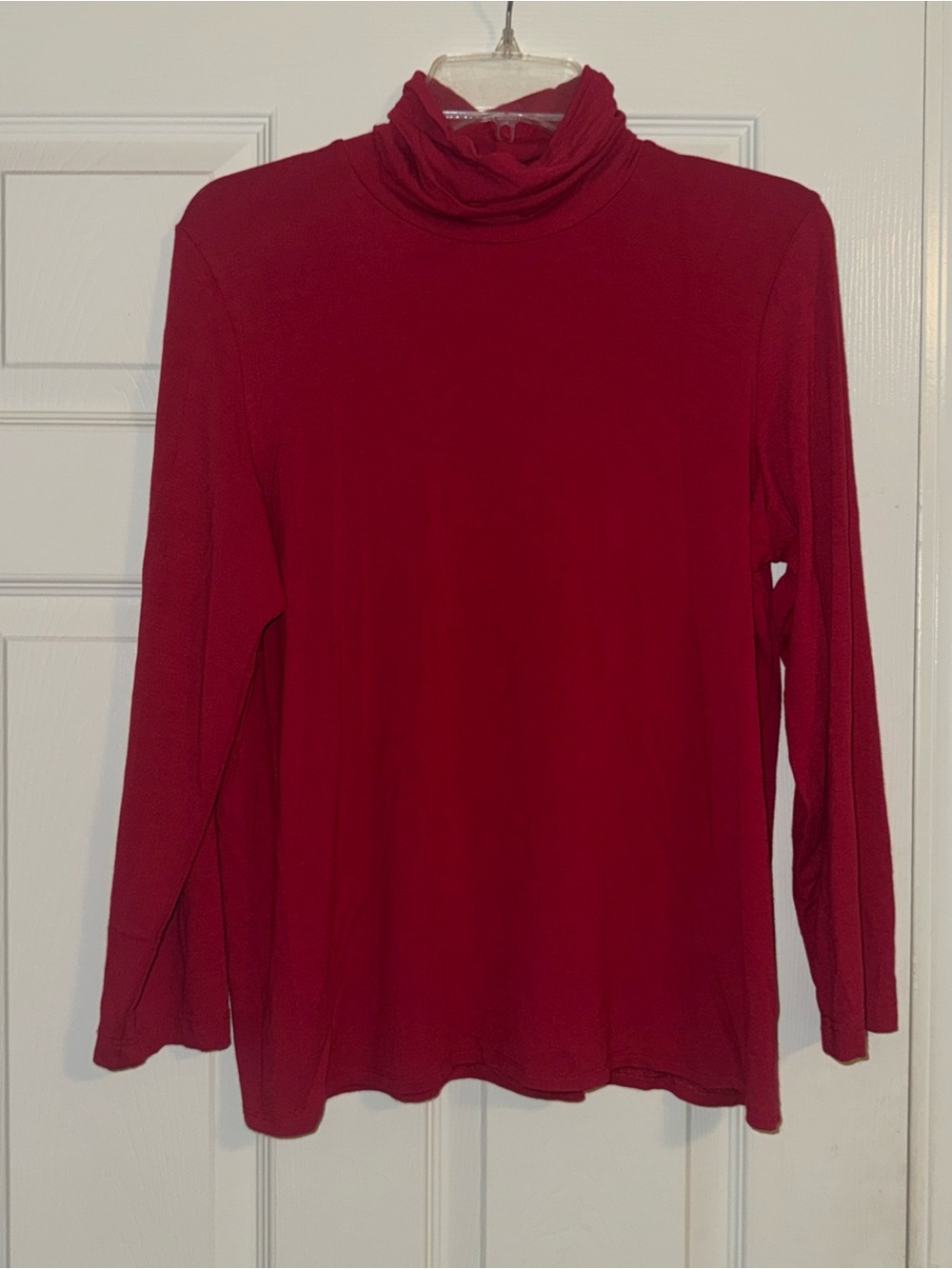 Eileen Fisher Red Long Sleeve Turtleneck Top